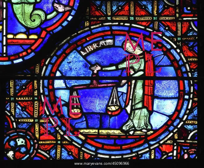 : Zodiac and labours of the months stained glass : Zodiac and labours of the months stained glass