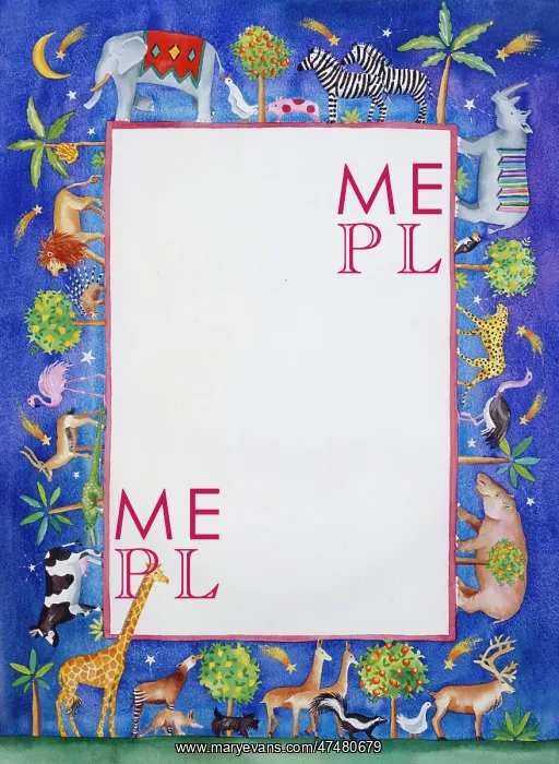 : Zoo animals border design : Zoo animals border design