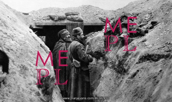 : Zouave Officers in a German trench : Zouave Officers in a German trench