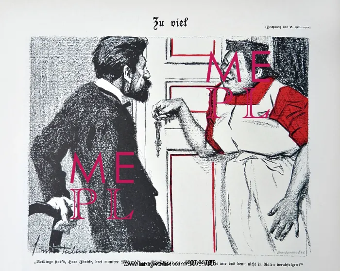 : Zu viel - Too much by Ernst Heilemann, 1901 : Zu viel - Too much by Ernst Heilemann, 1901