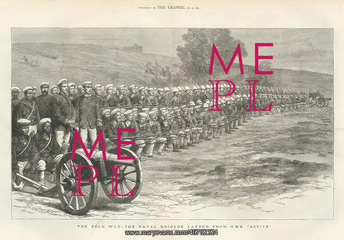 : Zulu War, the naval brigade landed from HMS Active : Zulu War, the naval brigade landed from HMS Active