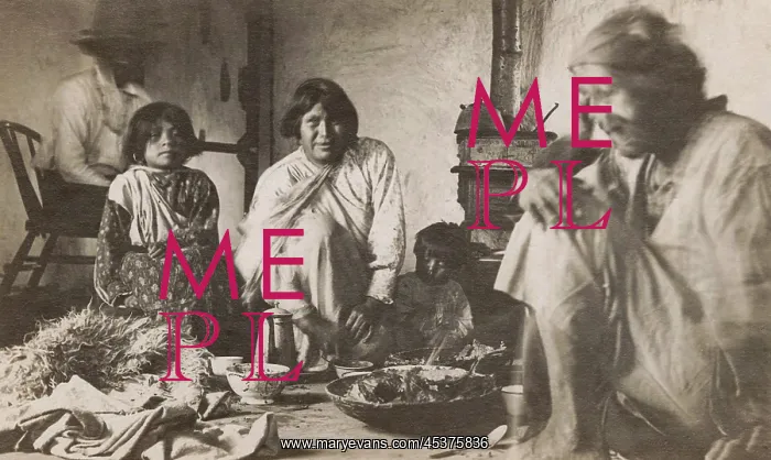 : Zuni Indians eat breakfast at Ojo Pescado : Zuni Indians eat breakfast at Ojo Pescado