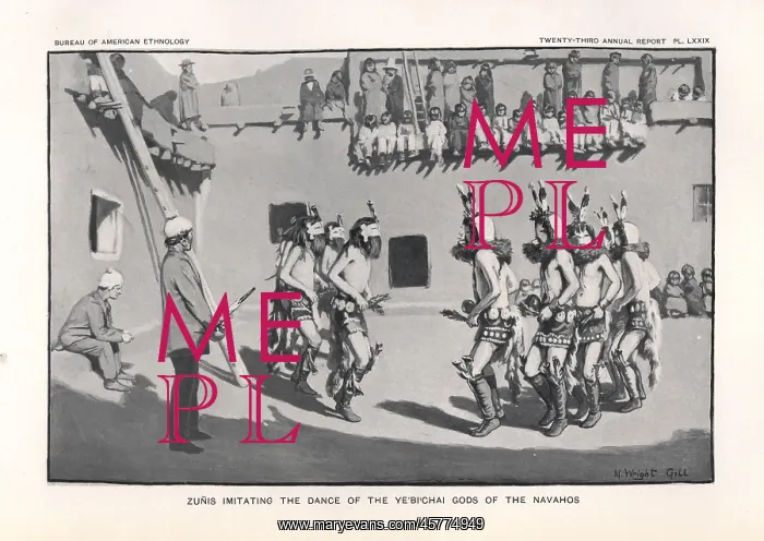 : Zuni men imitating the Dance of the Ye'bi'chai : Zuni men imitating the Dance of the Ye'bi'chai