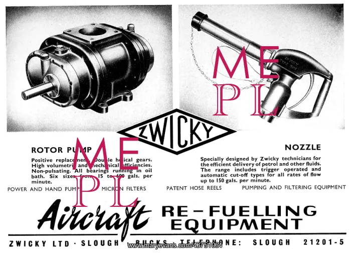 : Zwicky Aircraft Refuelling Equipment : Zwicky Aircraft Refuelling Equipment
