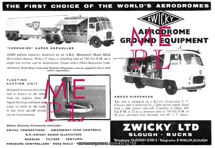 : Zwicky Aircraft Refuelling Equipment : Zwicky Aircraft Refuelling Equipment