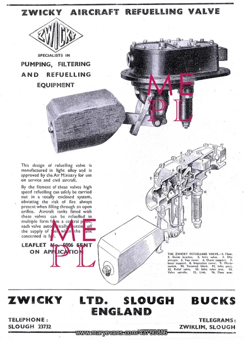 : Zwicky Aircraft Refuelling Valve : Zwicky Aircraft Refuelling Valve