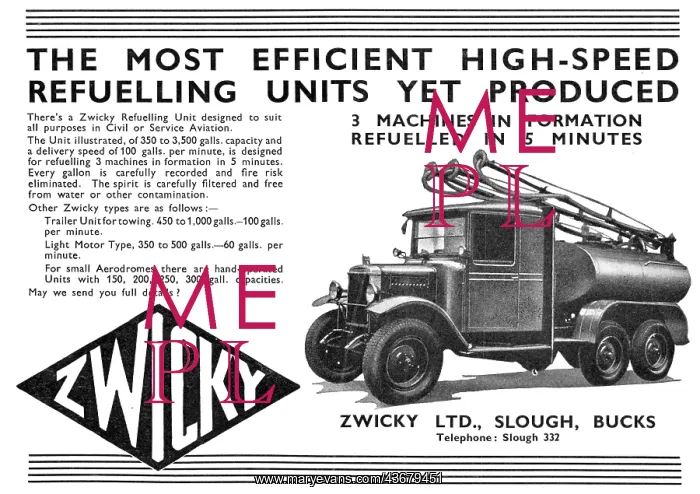 : Zwicky Aircraft Refuelling Vehicles 1937 : Zwicky Aircraft Refuelling Vehicles 1937