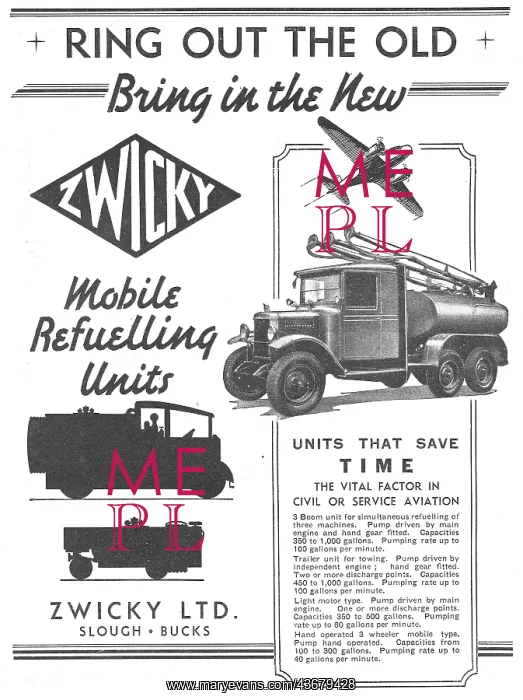 : Zwicky Mobile Aircraft Refuelling Units : Zwicky Mobile Aircraft Refuelling Units