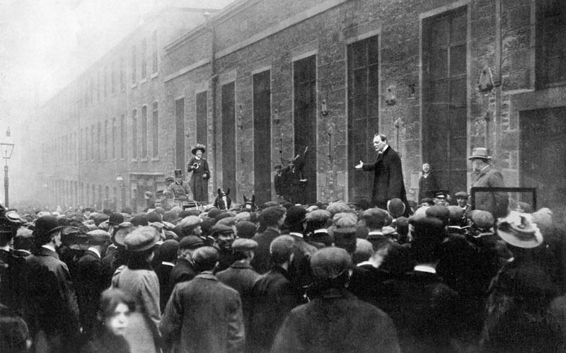 Mr Churchill rung down by a Suffragette's bell