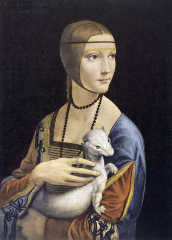 Leonardo da Vinci, 15.4.1452 - 2.5.1519, painting, Lady with an Ermine (portrait of Cecilia Gallerani), 1483-1486, oil on panel, 55.2 x 40.3 cm.
1483-1486