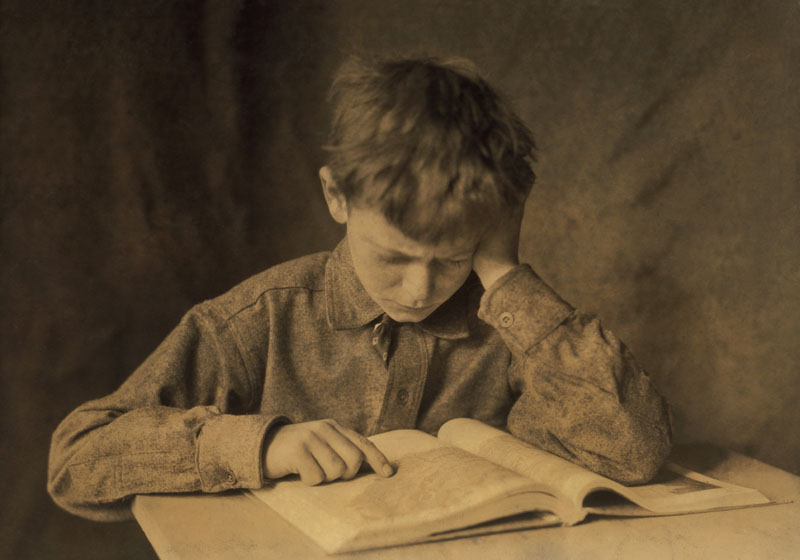 Young Boy Studying, Lewis Hine for National Child Labor Committee, 1924 Date: 1924