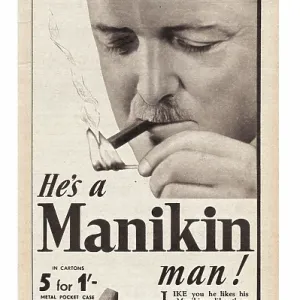 1940 UK Magazine Manikin Cigar Advert 1940 UK Magazine Manikin Cigar Advert