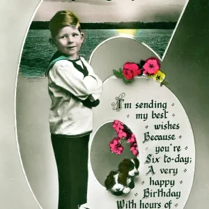 6th Birthday Greetings Postcard 6th Birthday Greetings Postcard