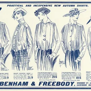Advert for Debenham & Freebody autumn blouses 1915 Advert for Debenham & Freebody autumn blouses 1915
