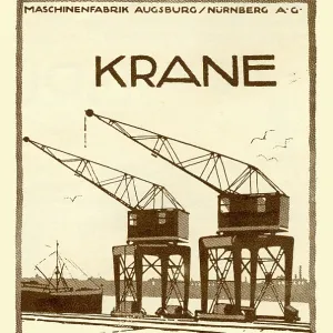 An advertisement for MAN industrial cranes An advertisement for MAN industrial cranes