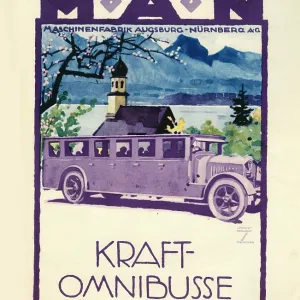 An advertisement for MAN Kraft omnibuses An advertisement for MAN Kraft omnibuses