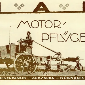 An advertisement for MAN motor ploughs An advertisement for MAN motor ploughs