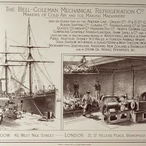Advertisement for refrigeration units for ships Advertisement for refrigeration units for ships
