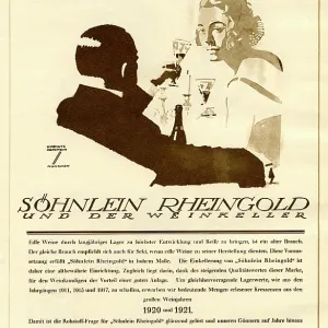 An advertisement for the Sohnlein Rheingold wine cellar An advertisement for the Sohnlein Rheingold wine cellar