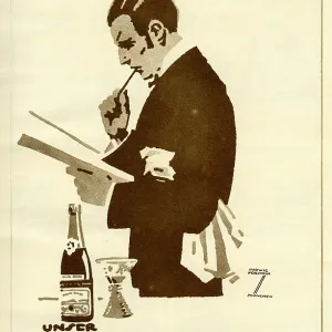 An advertisement for the Sohnlein Rheingold wine cellar An advertisement for the Sohnlein Rheingold wine cellar