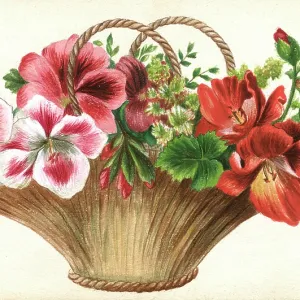 Artwork by Florence Auerbach, basket of flowers Artwork by Florence Auerbach, basket of flowers
