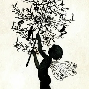 Artwork by Florence Auerbach, fairy with tree Artwork by Florence Auerbach, fairy with tree