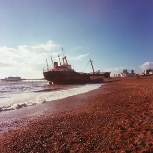 Athina-B aground on Brighton Beach Athina-B aground on Brighton Beach