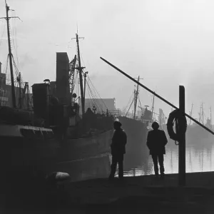 Atmospheric scene on the docks at Hull, Yorkshire