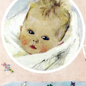 Baby in blanket by Muriel Dawson Baby in blanket by Muriel Dawson