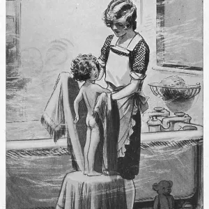 A bathtime scene, by Alfred E. Bestall A bathtime scene, by Alfred E. Bestall