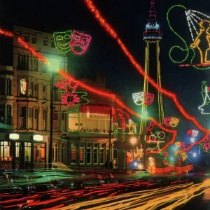 Blackpool at Night - John Hinde postcard Blackpool at Night - John Hinde postcard