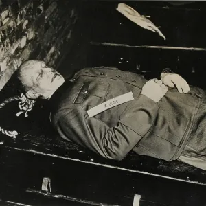 The body of General Alfred Jodl after his execution The body of General Alfred Jodl after his execution