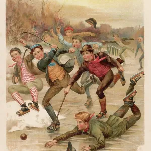 Boys play ice hockey Boys play ice hockey