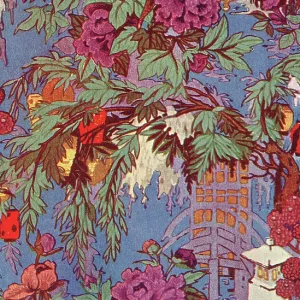 Bright purple flowers and lanterns