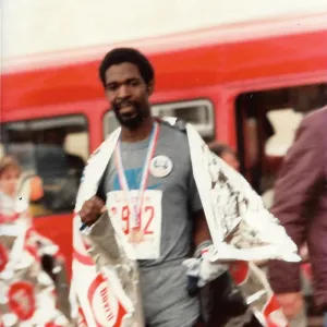 British Caribbean marathon runner, with foil wrap British Caribbean marathon runner, with foil wrap