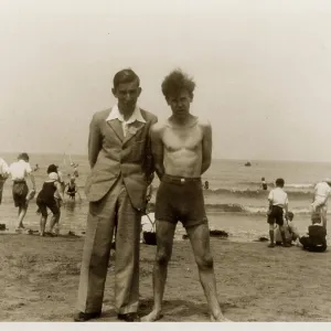 Two brothers at the British seaside Two brothers at the British seaside
