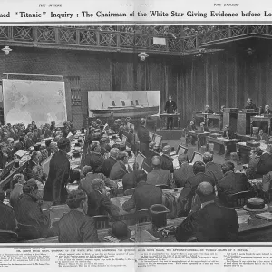 Bruce Ismay giving evidence during the Titanic Inquiry Bruce Ismay giving evidence during the Titanic Inquiry