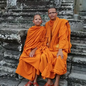 Buddhist Monks at Angkor Wat Temple, Siem Reap, Cambodia Buddhist Monks at Angkor Wat Temple, Siem Reap, Cambodia