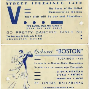 Cabaret Boston trade card Cabaret Boston trade card