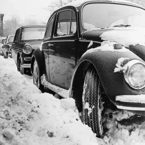 Car with summer tires in winter Car with summer tires in winter