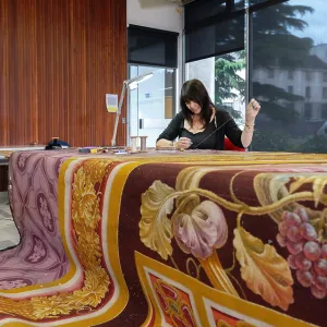 Carpet restoration workshop, Mobilier National, Paris Carpet restoration workshop, Mobilier National, Paris