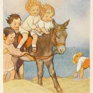 CHILDREN ON DONKEY RIDE