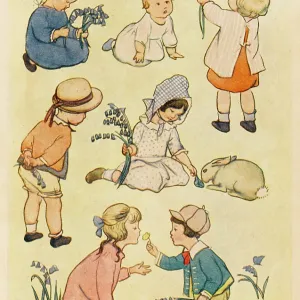 CHILDREN PICKING FLOWERS