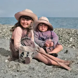 Two children at the seaside Two children at the seaside