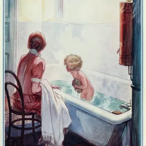 A child's bathtime. By Alfred E. Bestall A child's bathtime. By Alfred E. Bestall