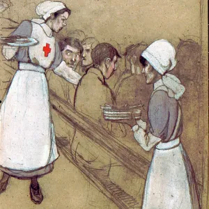 Collecting the plates (Red Cross nurses), WW1 Collecting the plates (Red Cross nurses), WW1