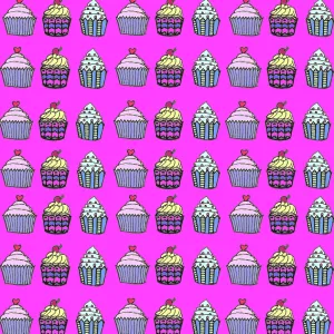 Colourful fairycakes repeating pattern Colourful fairycakes repeating pattern