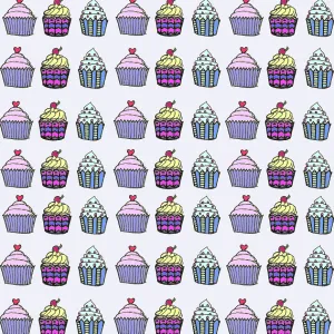 Colourful fairycakes repeating pattern Colourful fairycakes repeating pattern