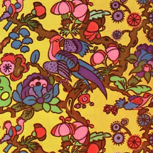 Colourful flowers and birds