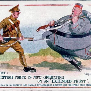 Comic postcard, British soldier and German soldier, WW1 Comic postcard, British soldier and German soldier, WW1